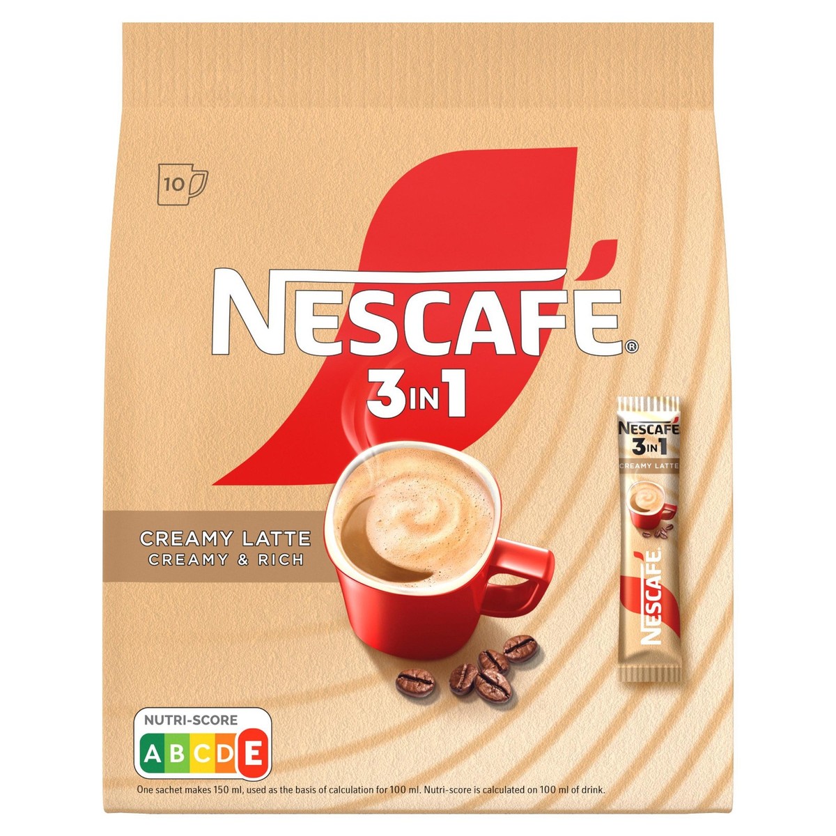 4 NESCAFE CREAMY LATTE 3in1 Instant Coffee 10 Stick Bags 150g 5.3