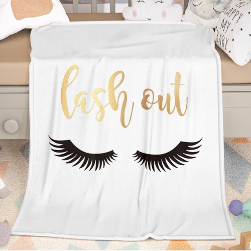 Eyelashes Soft Fleece Throw Blanket for Sofa Couch Bed 60x80 Inches