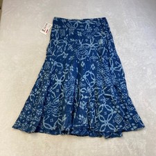 Vintage Lauren Jeans Co Ralph Lauren Skirt Blue Patterned Linen Cottagecore NWT