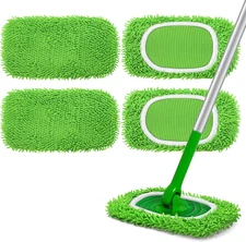 Reusable Microfiber Mop Pads Compatible with Swiffer Sweeper- 4 Pack Dry Sweepin