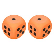 2Pcs Foam Dice, 3.8cm/1.5inch Six-Sided Dice Stress Ball Orange 