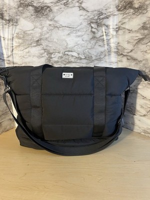 Wilo The Label NWOT Black Puffer Tote Gym Bag With Removable Shoulder Strap