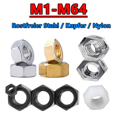 Sechskantmuttern DIN 934 Sechskantmutter M1 M1.4 M1.6 M2 M2.5 M2.6 M3.0 M3.5-M64