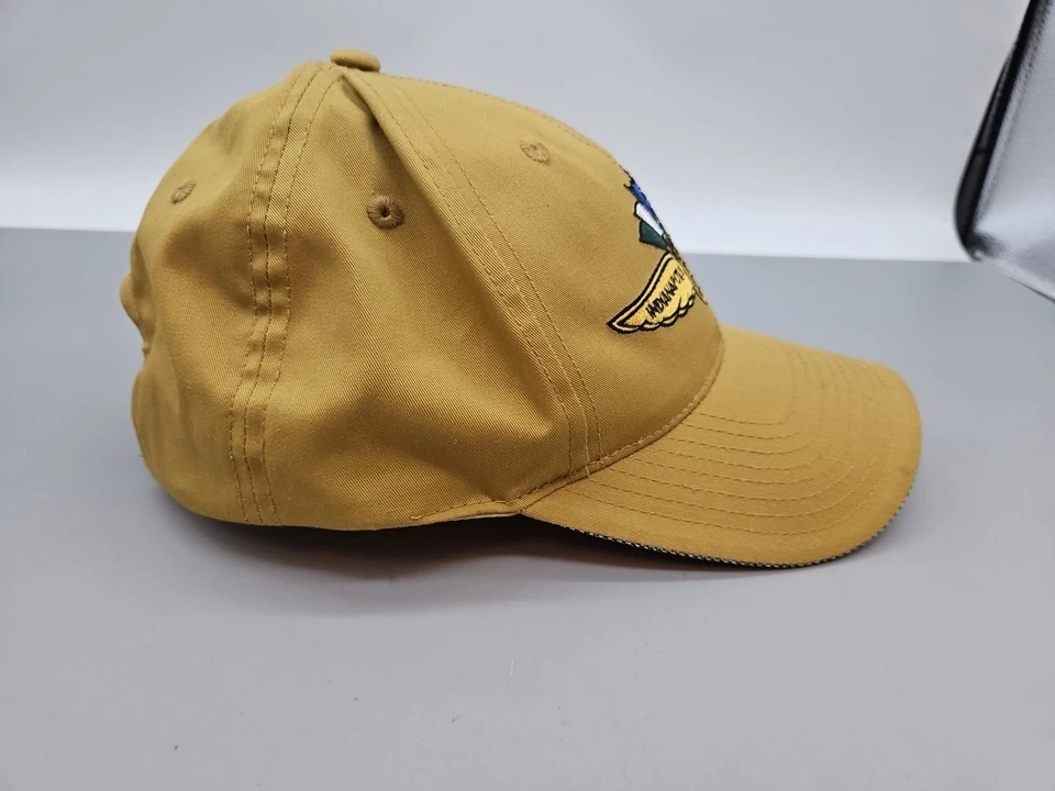 Gorra de béisbol vintage Indianapolis Motor Speedway dorada bronceada con espalda a presión usada Foto 4 de 4