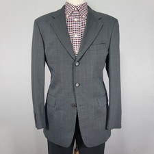 VTG Hugo Boss Angelico Lucca Men's Sport Coat Blazer Gray Wool Stretch 40R