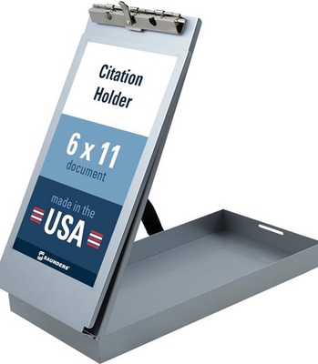 #ad Saunders Metal Ticket Citation Holder Clipboard Silver Color Police Sheriff 11x6 $19.20