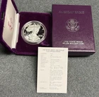 1986-S GEM PROOF American Silver Eagle Dollar w/ Box COA, $1 U.S. .999 Coin ASE