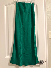 Anthropologie Women's Green Solid Long A-Line Viscose Elastic Skirt XS