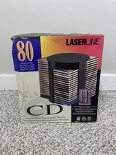 Vintage Laserline CD Spinner Holds 80 CDs Media Storage Made in USA Open Box