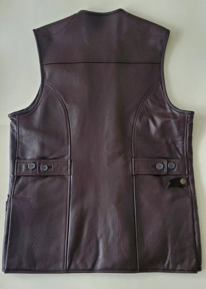 Vintage Orvis Brown Leather Mens Outdoor Hunting Safari Field Vest / Jacket sz L - Image 2 of 4