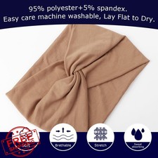 AQOKKA Wide Turban Headband Women Non Slip Boho Elastic Twisted Knot