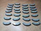 LEGO LOT 28 LIGHT BLUISH GRAY 4X4 ROUND CORNER MACARONI WIDE 3 STUDS #48092