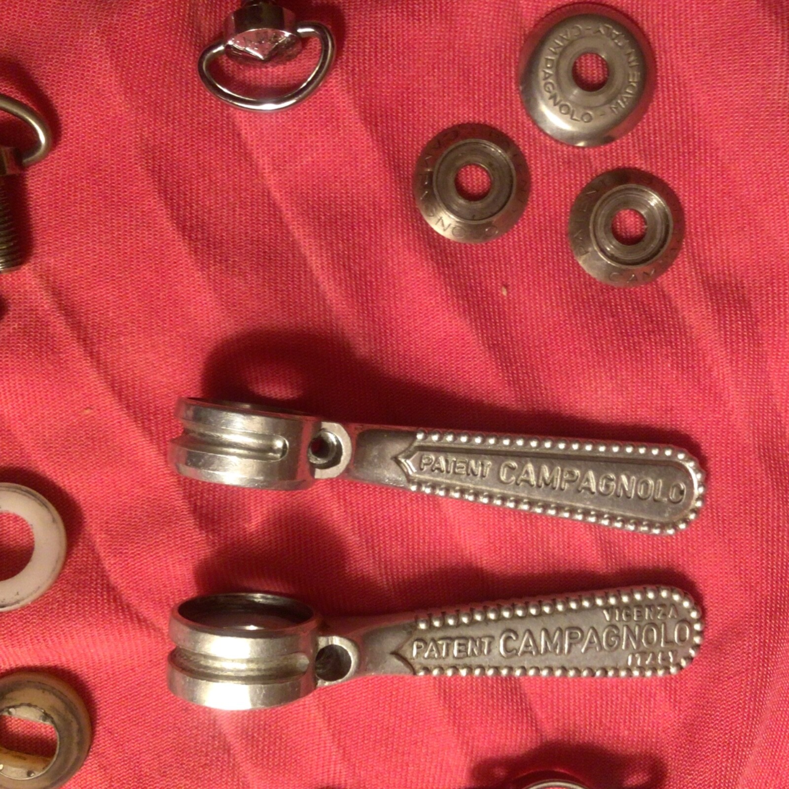 LOT OF VINTAGE CAMPAGNOLO DOWN TUBE SHIFTER PARTS, different vintages