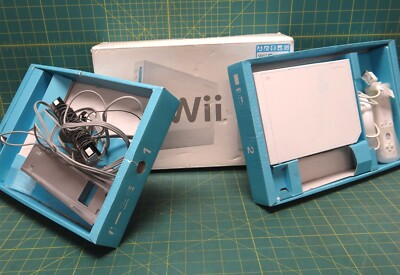 Nintendo Wii Video Game Console RVL-001 US Version w/ Box Missing Power Chord