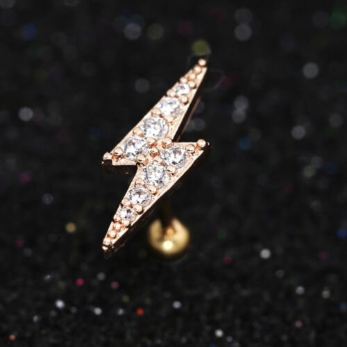 Gem Crystal Ear Cartilage Helix Ring Bar Stud Ear Cuff Climber Piercing Earring - Picture 244 of 268