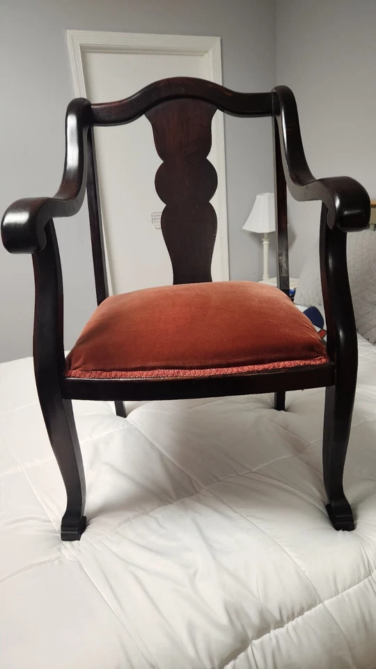 Silla victoriana vintage de caoba del siglo XIX Foto 3 de 4