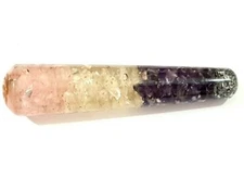Rose Amethyst Crystal Quartz Natural Stone Beautiful Smooth Massage Wand