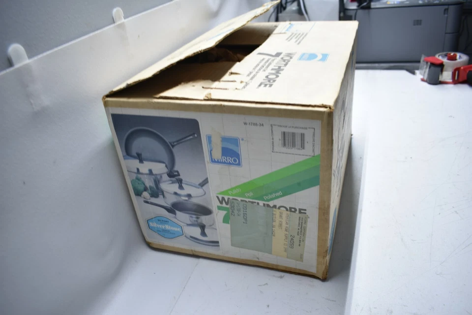 NOS Vintage MIRRO Worthmore W-1788-34 Silverstone Aluminum Cookware Set 7 Pc. US - Image 3 of 4