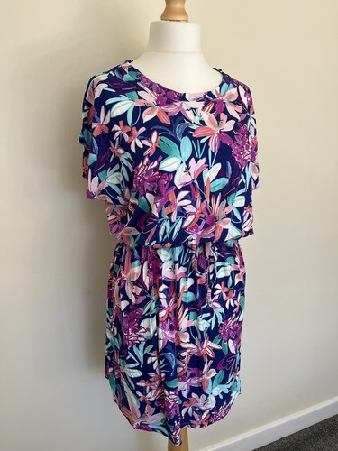 Ladies Ex-Dorothy Perkins Floral Jersey Summer Dress, Sizes 6-16 - Picture 3 of 5