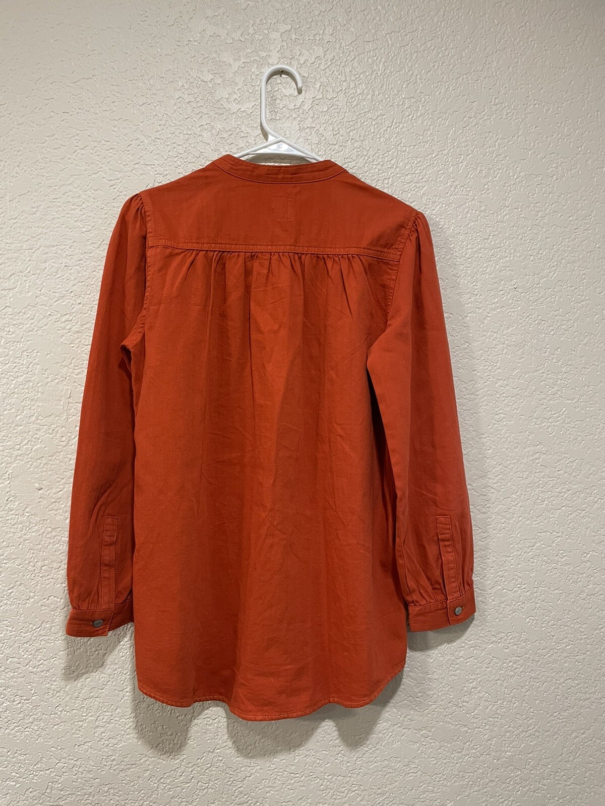 GAP Women's Small Half Button Down Orange Denim S… - image 6