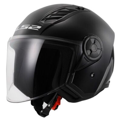 Helmet Jet 6 with Visor Long LS2 OF616 Airflow II Gloss Black E2206