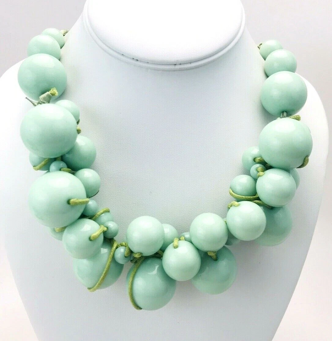 Mint green statement necklace sale