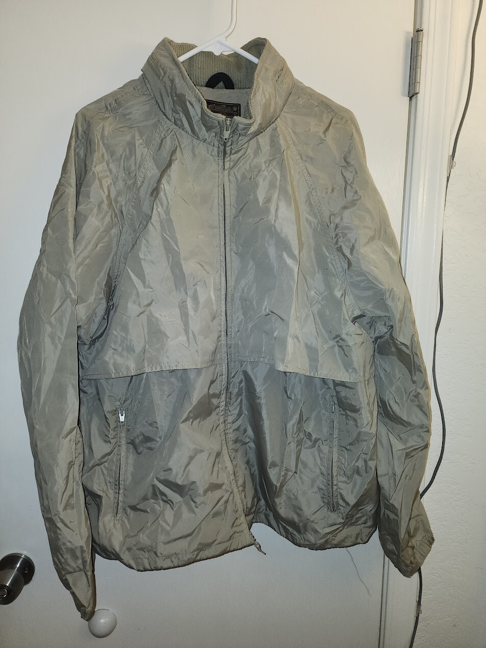 Giacca frangivento Eddie Bauer Sage cerniera completa con cappuccio con cerniera taglia XL nuova altra