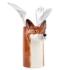 Quail Ceramics Utensil Pot Red Fox