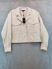 Rag & Bone Women’s Natural Striped Jessie Striped Shirt Jacket Size XS Beige NWT