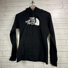 The North Face Sweatshirt Hoodie Women's Small S Graphic Logo Pocket Black White