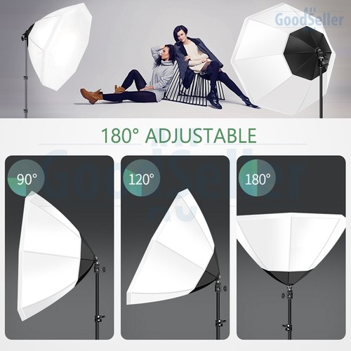 Studio Octagonal Dimmable LED Softbox Lighting Stand Photography Soft Box Kit - Picture 9 of 13