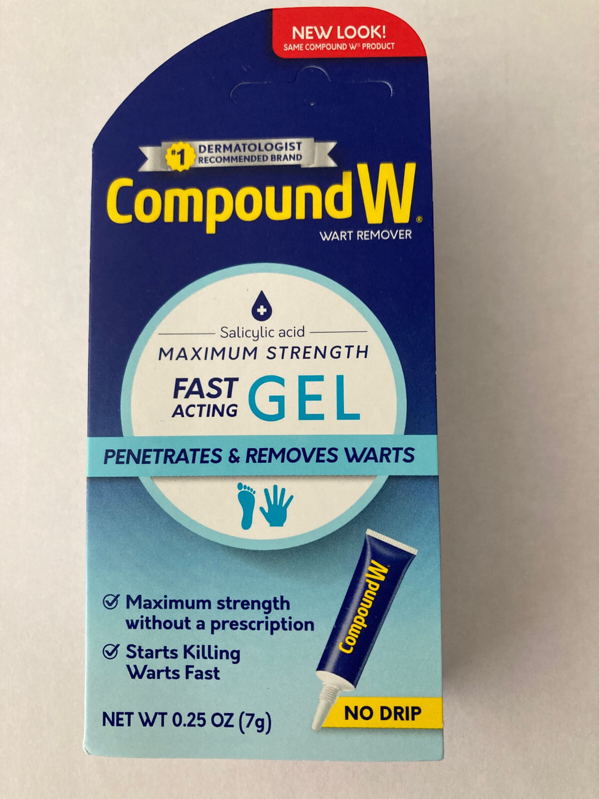 Compound W Wart Remover Fast Acting Gel Maximum Strength 7g 0.25oz FAST FREEPOST