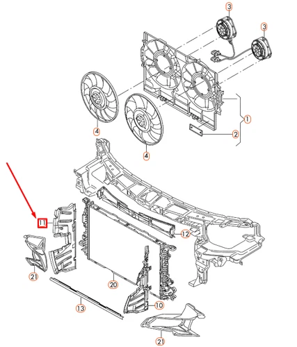 0EM Radiator Air Shroud Guide Right Side For Audi A6 3.0 11-15 4G0121284AB - Picture 7 of 7