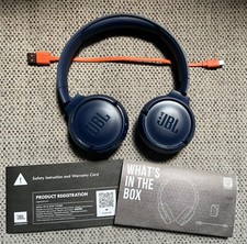 JBL Tune 510BT Blue Wireless Bluetooth On-Ear Headphones Mint Cond With Case