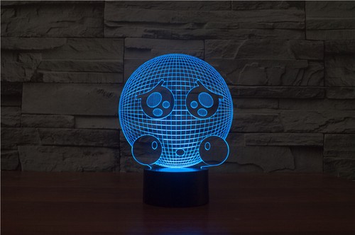 3D Illusion Bulbing Emoji Lamp Acrylic LED Night Light Micro USB Table Desk Lamp - Bild 5 von 8
