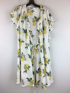 lemon print wrap dress
