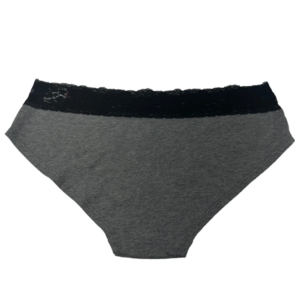 Xhilaration Women's Size XL 15-17 Panty Hipster Lace Waistband Gray Black New - Image 2 of 4