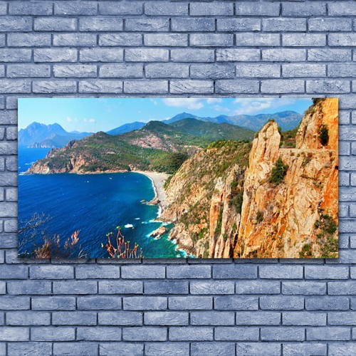 Tableau Image Impression sous verre 140x70 Paysage Mer Plage