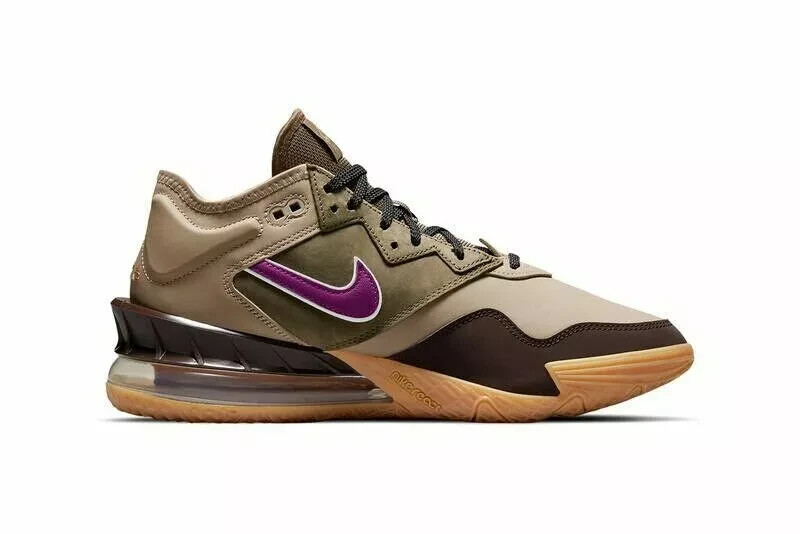 NEW Nike Lebron XVIII LOW NRG Khaki/Viotech-Dark Mocha