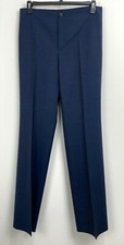 VERSACE Dark Blue MidRise Virgin Wool Silk Straight Leg Pants 50 or US 14 NWT