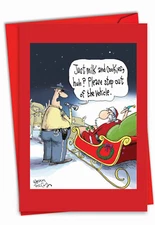 1 Funny Christmas Card with Envelope - Santa DUI C2476XSG