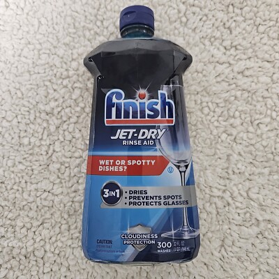 Finish Jet-Dry Rinse Aid 32oz Dishwasher Rinse Agent and Drying Agent 300 Washes
