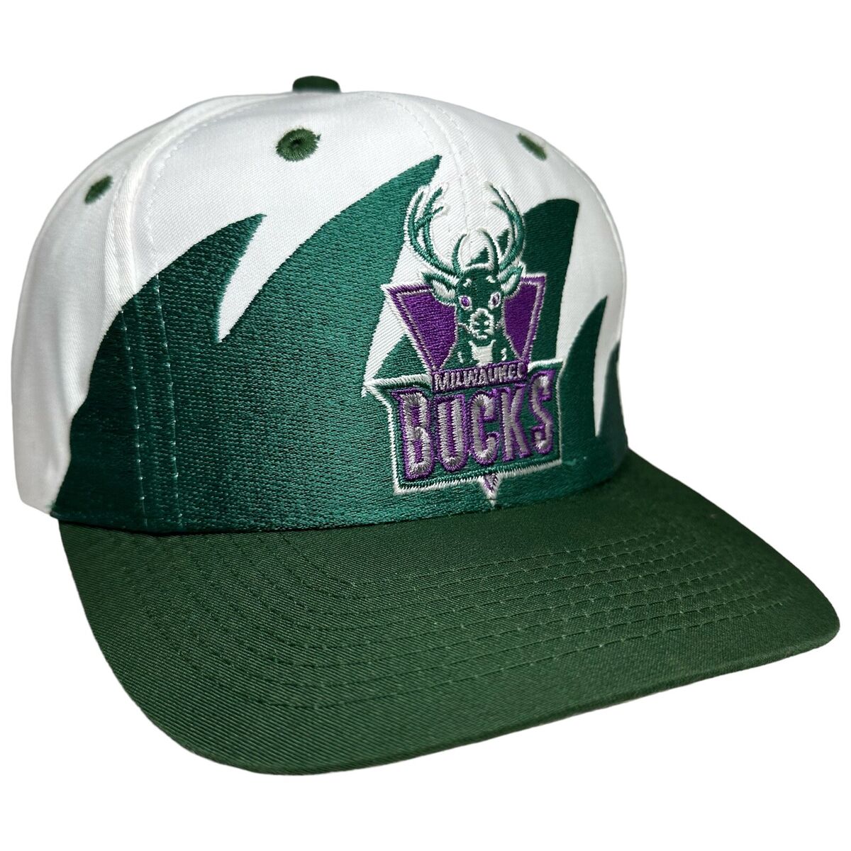 Vintage 90s Milwaukee Bucks Sharktooth Snapback Hat Cap NBA Vintage 90s Milwaukee Bucks Sharktooth Snapback Hat Cap NBA