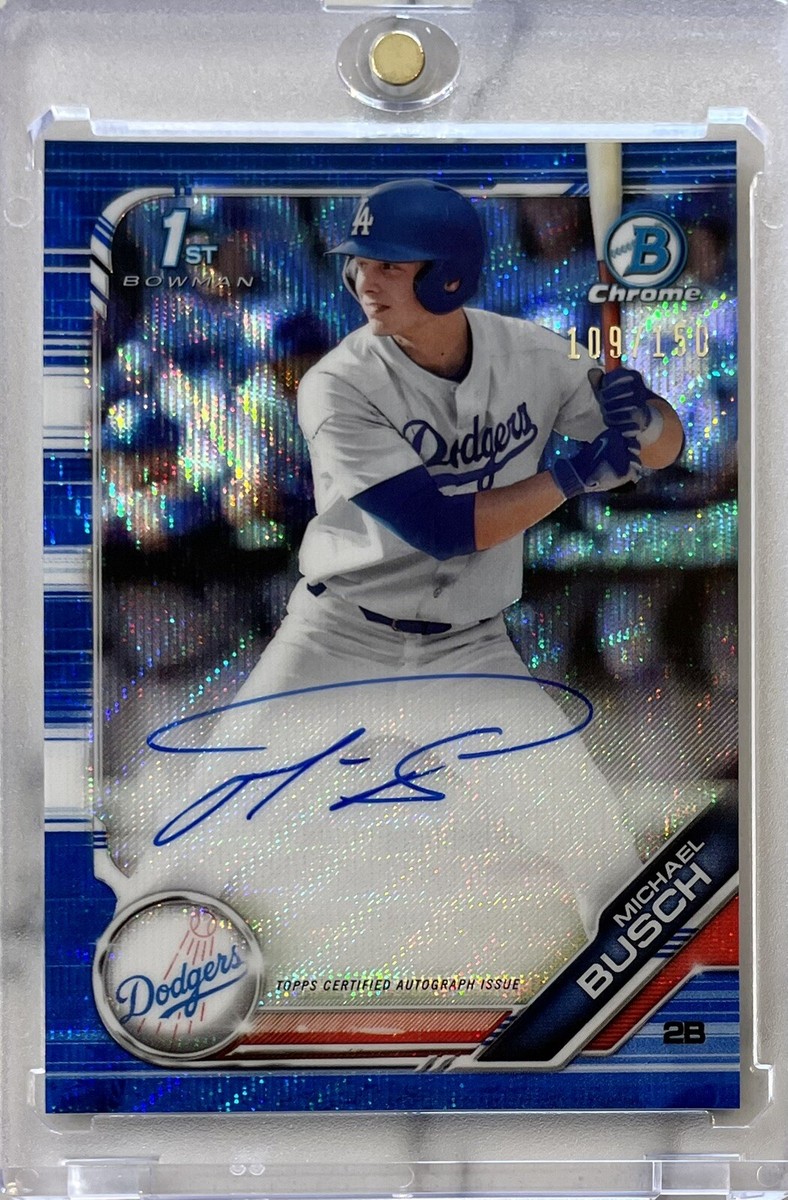MICHAEL BUSCH 2019 Bowman Chrome ? BLUE WAVE Refractor /150 Auto 