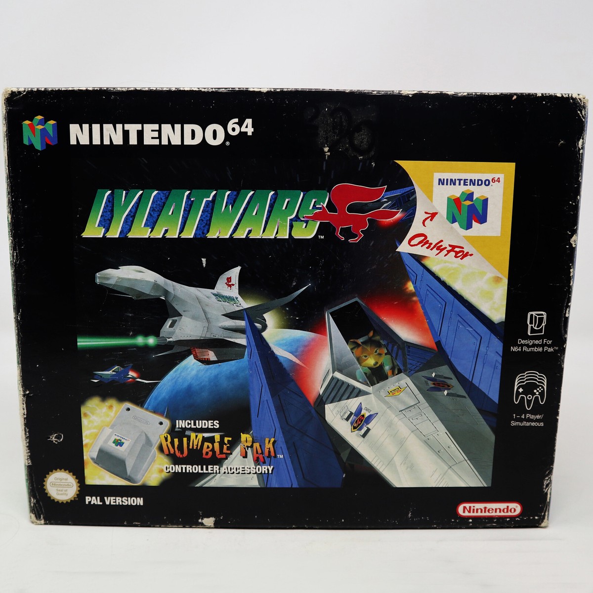 VINTAGE 1997 NINTENDO 64 N64 LYLAT WARS VIDEO GAME + RUMBLE PAK
