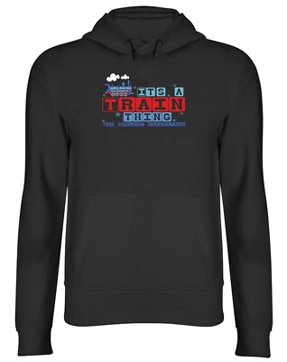 Train Thing Hoodie Herren Damen Lokomotive Bahnhof Metro Rail Tram Top Geschenk