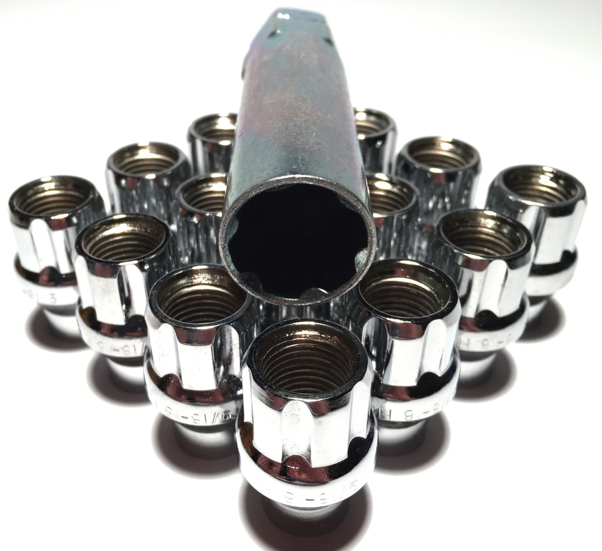 Coyote 20 Open End 9/16 Chrome 6 Spline ET Lug Nut Truck