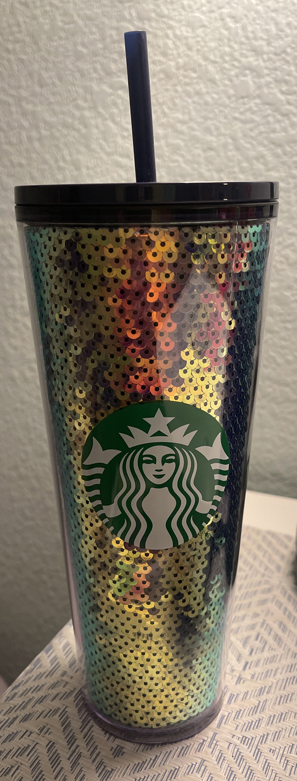 Starbucks Dark Sequin Holiday Cold Cup Tumbler 2020 Venti Christmas