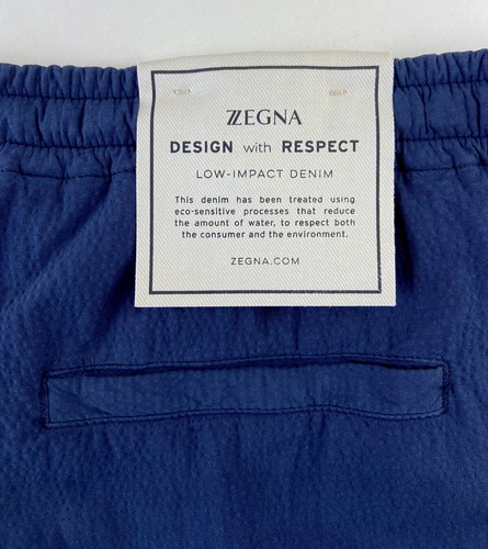 ZZEGNA Z ZEGNA Dark Blue Seersucker Stretch Cotton Shorts RRP: £295.00 - Picture 5 of 8