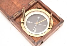 Rare! Antique 1900's Brass Surveying Surveyor's Sight Compass W/ Original Box